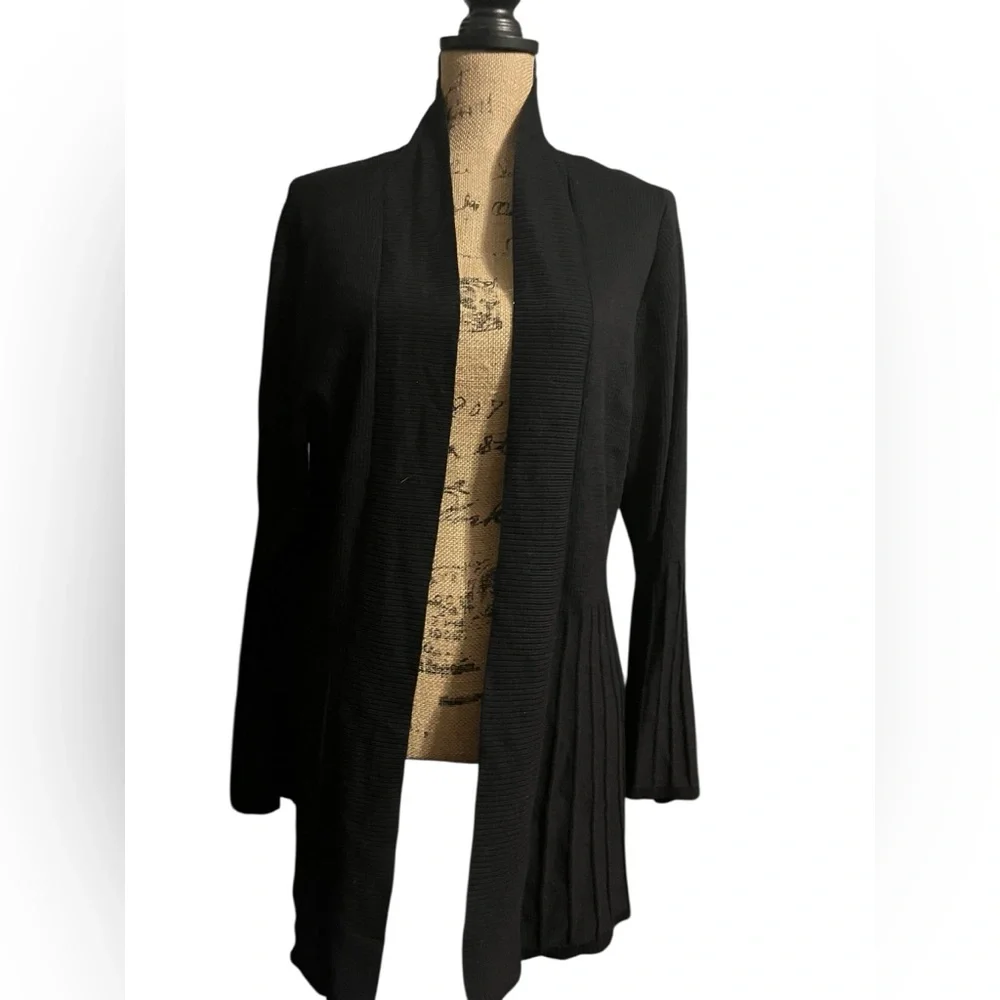 Apt 9 Black Textured Open Front Sweater